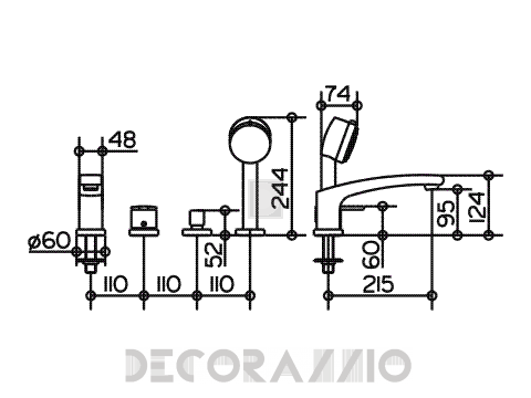 Смеситель для ванной Keuco Elegance - Kede67