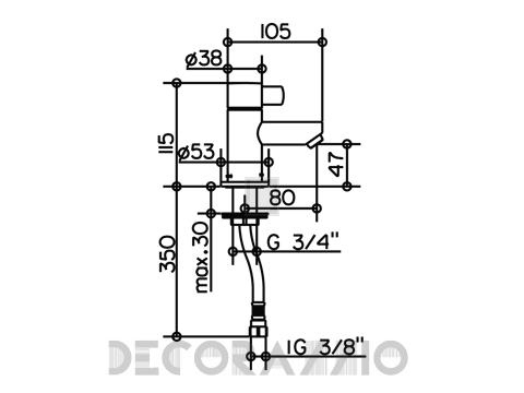 Смеситель для раковины Keuco Plan - Kede80
