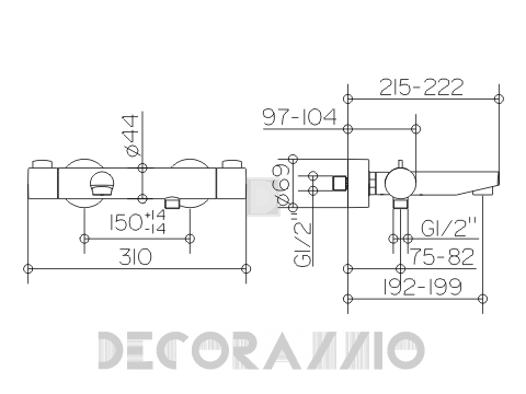 Смеситель для ванной Keuco Plan Blue - Kede88