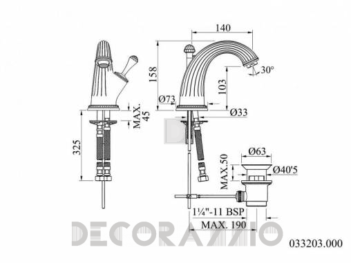 Смеситель для раковины Mestre Artica - 033203.000.00