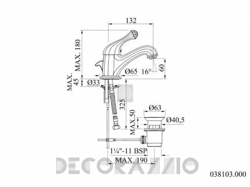 Смеситель для раковины Mestre Indica - 038103.000.00