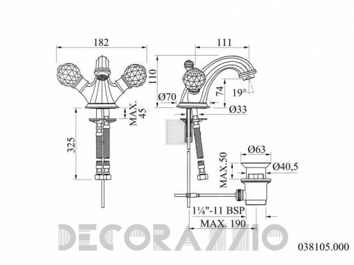 Смеситель для раковины Mestre Indica - 038105.000.50