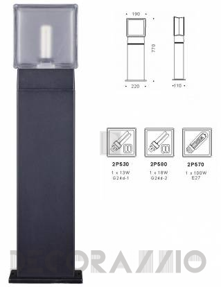 Светильник уличный напольный (Уличный фонарь) Surya Brick - 2P580