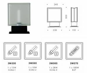 Светильник уличный настольный  (Уличный фонарь) Surya Brick, 3M030