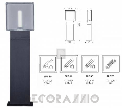 Светильник уличный напольный (Уличный фонарь) Surya Brick - 3P570