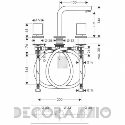 Смеситель для раковины Hansgrohe Metropol - 14063000