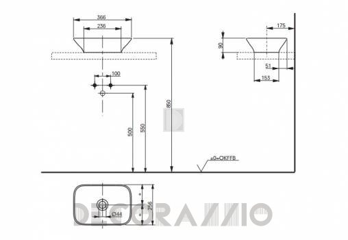 Накладная раковина Toto MH Series - LW10038G