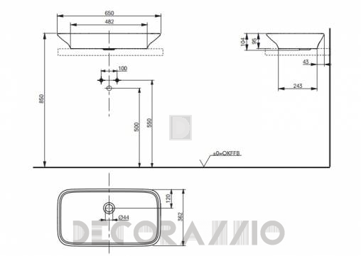 Накладная раковина Toto MH Series - LW10070G