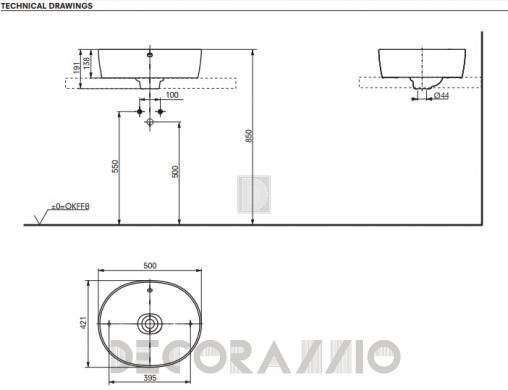 Накладная раковина Toto NC Series - LW760Y