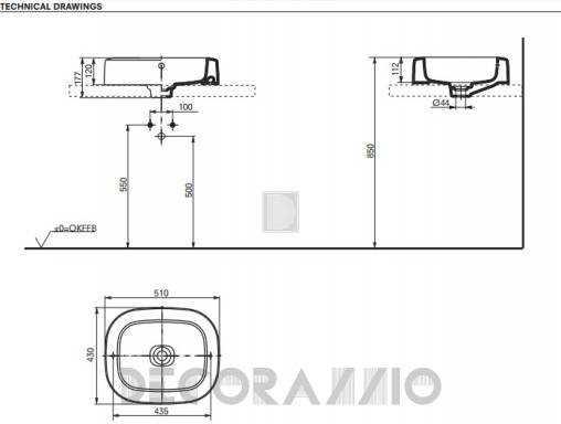 Накладная раковина Toto NC Series - LW761Y
