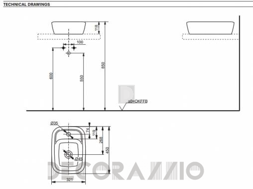 Накладная раковина Toto NC Series - LW10019G