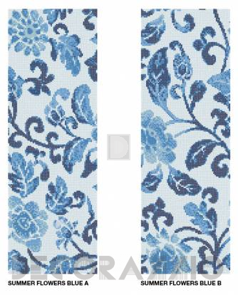 Напольная плитка Bisazza Decoration Mosaics - Decoration-Mosaic-SUMMER-FLOWERS-BLUE