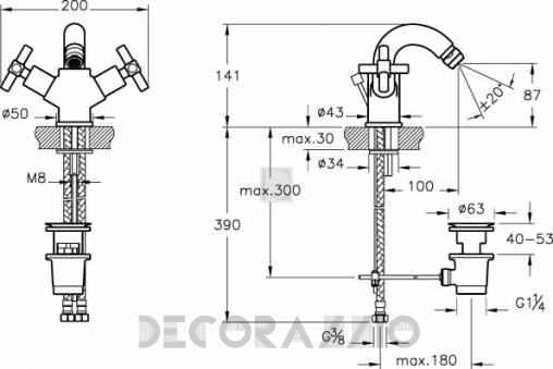 Смеситель для биде Vitra Bathroom Uno - 40878