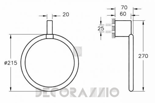 Держатель для полотенец Vitra Bathroom Diagon - 44434