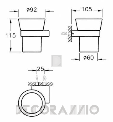 Стакан для зубных щеток Vitra Bathroom Diagon - 44426