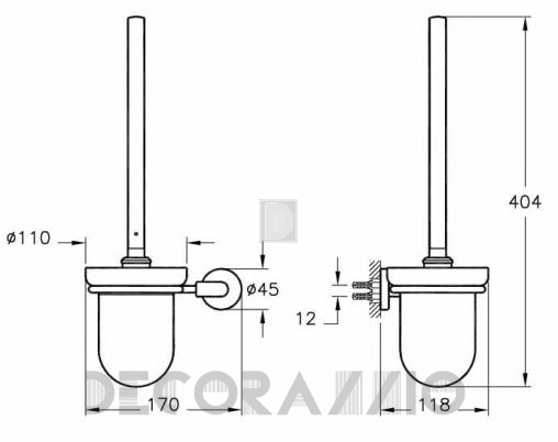 Держатель туалетной щётки Vitra Bathroom Minimax - 44790