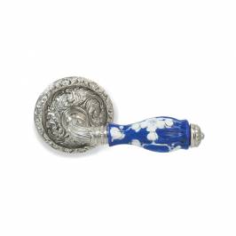 Ручки для распашных дверей подвижные Sherle Wagner Hand Painted Scalloped Fluted, 1029DOR-RH-18BL-WH-BP