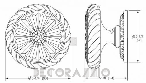 Ручки для распашных дверей фиксированные Sherle Wagner Round Leaf - 1073DOR-23_4-GP