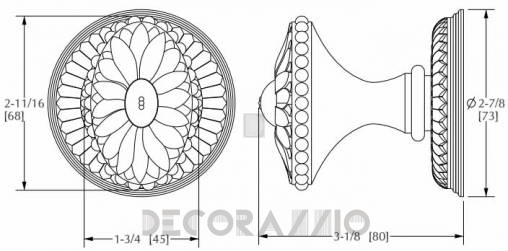 Ручки для распашных дверей фиксированные Sherle Wagner Oval Dahlia - 0014DOR-EP