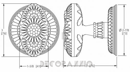 Ручки для распашных дверей фиксированные Sherle Wagner Oval Daisy - 0015DOR-OB