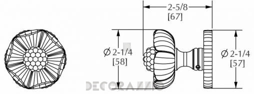 Ручки для распашных дверей фиксированные Sherle Wagner Shell - 1082DOR-BN