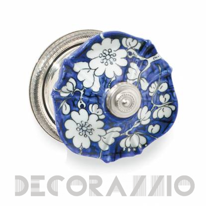 Ручки для распашных дверей фиксированные Sherle Wagner Hand Painted Scalloped - 1097DOR-18BL-WH-BS