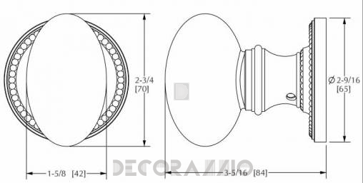 Ручки для распашных дверей фиксированные Sherle Wagner Semiprecious Oval - 0026DOR-RSQU-AG
