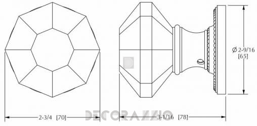 Ручки для распашных дверей фиксированные Sherle Wagner Semiprecious Diamond - 0024DOR-RKCR-AG