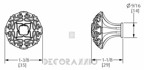 Ручки для мебели Sherle Wagner Art Nouveau - 1101-GP
