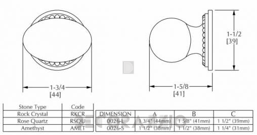 Ручки для мебели Sherle Wagner Semiprecious Oval - 0026-2-RKCR-BS