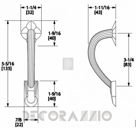 Ручки для мебели Sherle Wagner Ribbon & Reed - 1062-AG