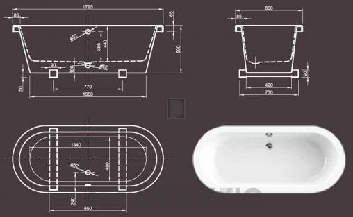Акриловая ванна Knief & CO AQUA PLUS - 0100-067-03