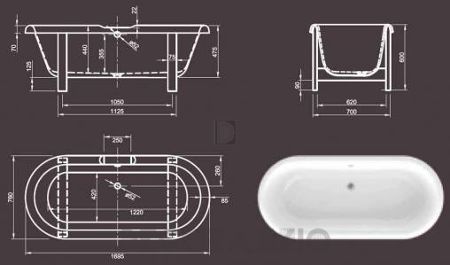 Акриловая ванна Knief & CO AQUA PLUS - 0100-062-06