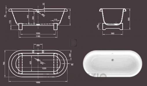 Акриловая ванна Knief & CO AQUA PLUS - 0100-062-08