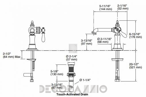 Смеситель для ванной Kohler Artifacts - K-72762-9M-CP
