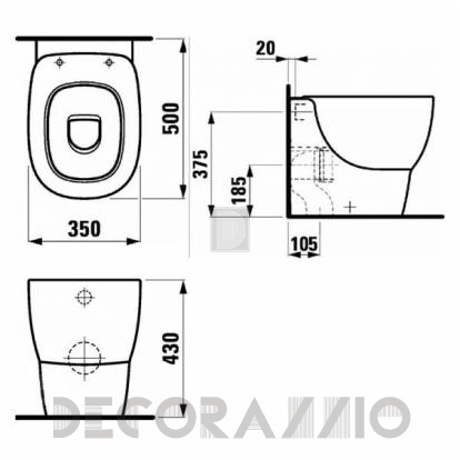 Унитаз Laufen MIMO - 8.2155.1.000.000.1