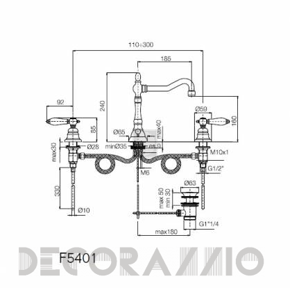 Смеситель для раковины FIMA Carlo Frattini Herend - F5401CR