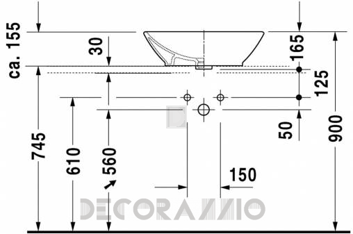 Накладная раковина Duravit Bianco - 033452