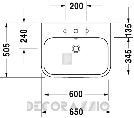 Накладная раковина Duravit Happy D.2 - 231865