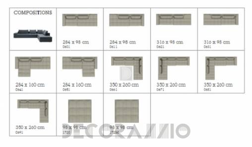 Диван модульный Calligaris LOUNGE MIX 02 - CS-3374-02