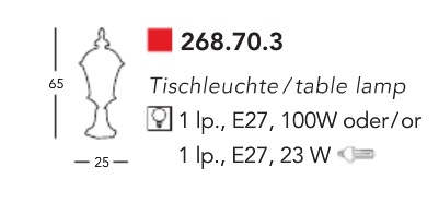 Светильник уличный настольный (Настольная лампа) Kolarz WESTMINSTER - 268.70.3