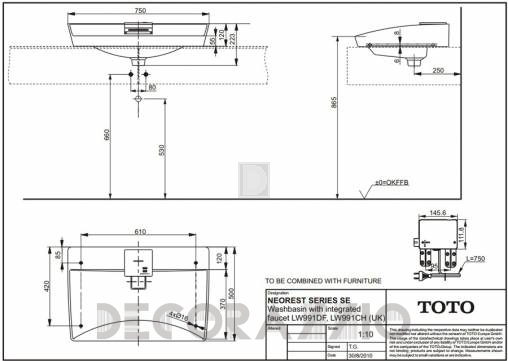 Накладная раковина Toto NEOREST Series/SE - LW991DF