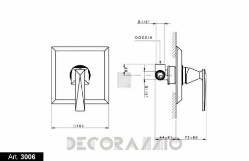 Смеситель для душа Nicolazzi Vincent single-lever - 3006CR35
