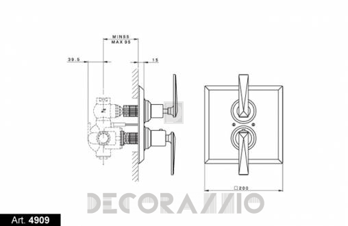Смеситель для ванной Nicolazzi Vincent single-lever - 4909CR28