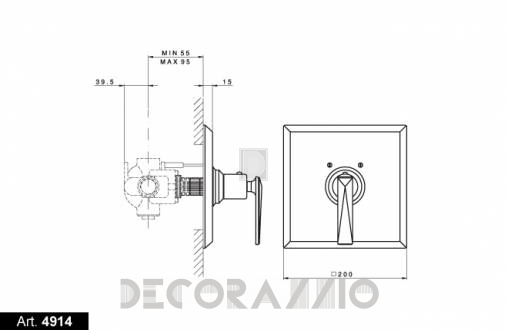 Смеситель для ванной Nicolazzi Vincent single-lever - 4914CR28