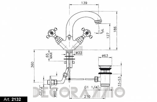 Смеситель для раковины Nicolazzi Le Pietre - 2132GO09