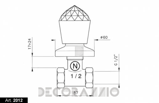 Вентиль Nicolazzi Cristallo - 2012CR22