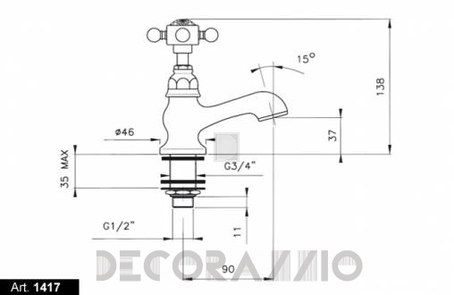 Смеситель для раковины Nicolazzi Dames Anglaises - 1417CR18