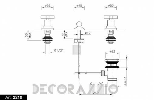 Смеситель для биде Nicolazzi Monte Croce - 2210CR27