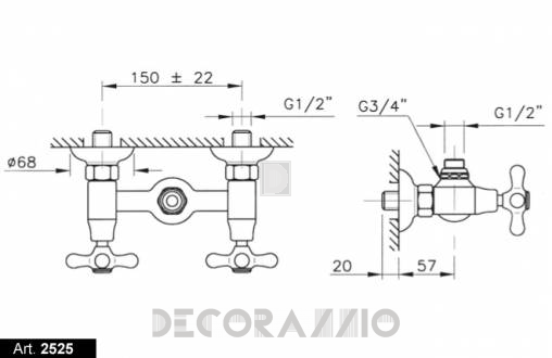 Смеситель для душа Nicolazzi Nuova Brenta - 2525CR Nuova Brenta